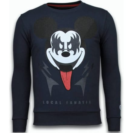 Local Fanatic Kiss my mickey rhinestone sweater