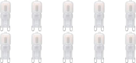 LED Lamp 10 Pack - Velvalux - G9 Fitting - Dimbaar - 3W - Warm Wit 3000K - Melkwit | Vervangt 32W