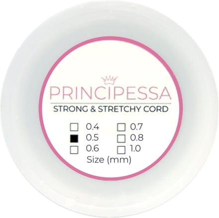 Principessa elastisch transparant rijgdraad, 0.5mm, 12,5 meter, topkwaliteit