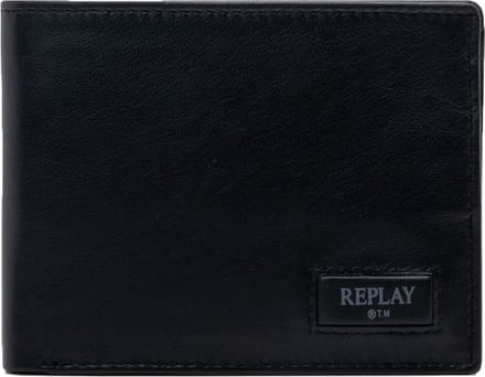REPLAY Leren Portemonnee Wallet Black Zwart