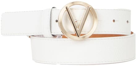 VALENTINO Riem Hampton Plaque Buckle Belt W95 Bianco / Oro Wit