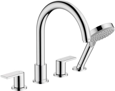 Hansgrohe Vernis Shape Afdekset badkraan - 211mm 4-gats - hoogglans chroom