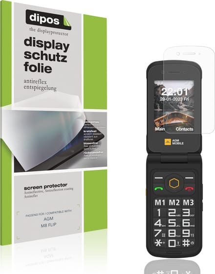 dipos – 4x Matte Beschermfolie geschikt voor AGM M8 FLIP | Krasbestendige & antireflecterende Screenprotector Ultra-Thin