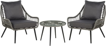 LAURETO - Bistroset voor 2 - Grijs - PE rotan