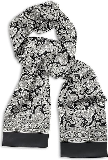 We Love Ties - Sjaals - Herensjaal Piron Paisley - zwart / grijs / wit
