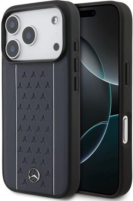 Mercedes-Benz Back Cover - iPhone 17 Pro - Genuine Leather - Magsafe - Navy