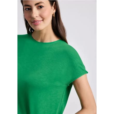 Shirt met korte mouwen en boothals