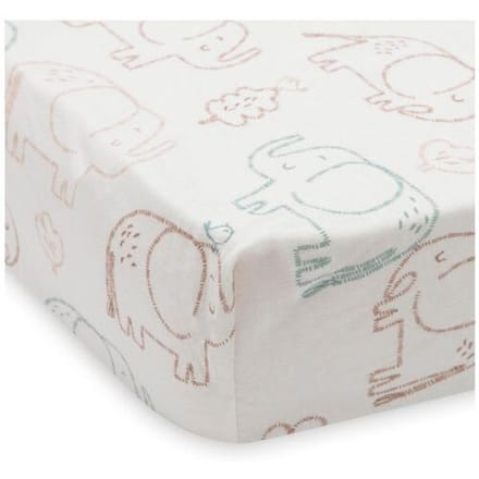 Jollein Hoeslaken Ledikant - 60x120cm - Jersey - Elephant Tales