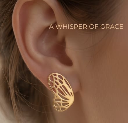Vibe - Butterfly wings - goud - oorbellen - 1.5 cm hoogte - geschenk - juweel