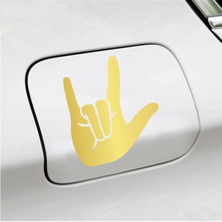 Bumpersticker - Rock N Roll - 14 X 12 - Goud