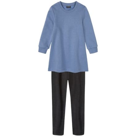 LUPILU Meisjes jurk met legging (Blauw/zwart, 98/104)