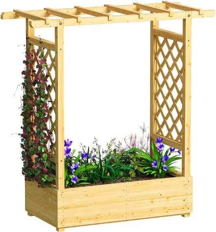Outsunny Multifunctioneel Tuinbed - Vurenhout - 110x44x113cm - Natuurlijk Hout