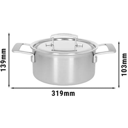 DEMEYERE INDUSTRY 5 - Kookpan met deksel - Ø 200mm - RVS
