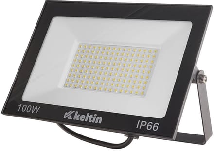 Keltin 100W LED schijnwerper - warm wit 2700K - verstelbaar - IP66 - aluminium en glas