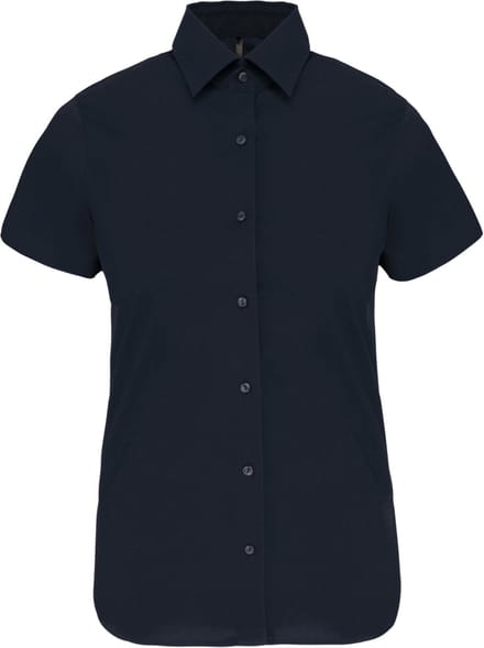 Kariban Dames stretch blouse korte mouwen K532 - Navy - XL