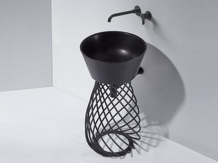 Mawialux Solid Surface staande wasbak - Mat Zwart