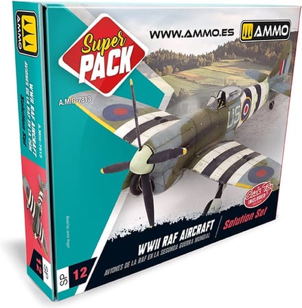 AMMO by Mig Jimenez Modelbouwdecoratie - MIG 7813 Super Pack - WWII RAF Vliegtuigen - Solution Set Effecten set