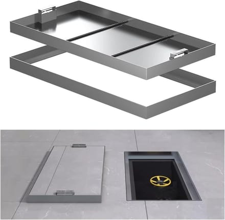 Putdeksel RVS - Inspectiedeksel Frame - Verbergen Toegang - Onzichtbaar Ontwerp - 50x30cm - Zilver
