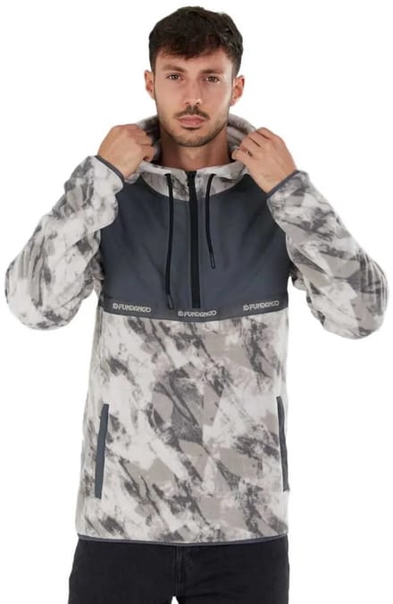 Fundango Exodus Hybrid Fleece Met Kap Grijs S Man