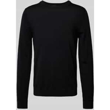 Gebreide pullover van merinowol met ribboorden, model 'TRAY'
