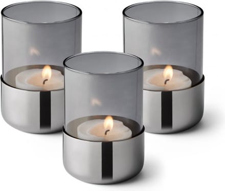 Philippi Set Corry theelichthouders 3 stuks - Waxinelichthouders - Inox - Modern