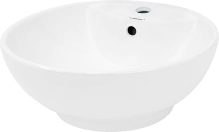 Ronde wastafel met overloop Ø 45,5x18,5 cm wit keramiek LuxeBath