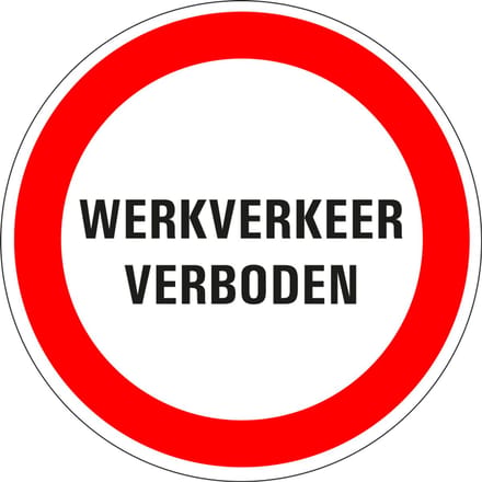 Werkverkeer verboden bord - kunststof 200 mm
