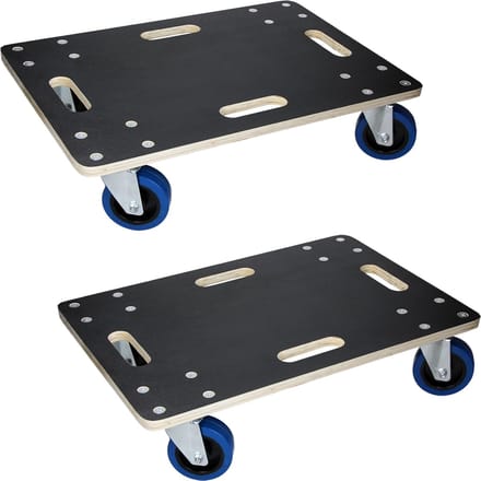 ECD Germany set 2 transportserie transportroller met 2x feststellbremse 40x60 cm sebdruckplaat PP-Räder tot 800 kg meubelroller en transporthulp voor verhuizing meubels en zwaar vervoer rollende trolley met remmen praktisch en stevig transportmiddel