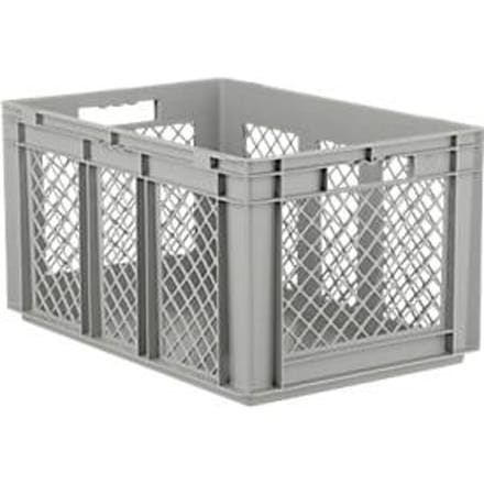 Eurobox serie EF 6321, van PP, inhoud 63,7 l, geperforeerde wanden, grijs, open handgreep