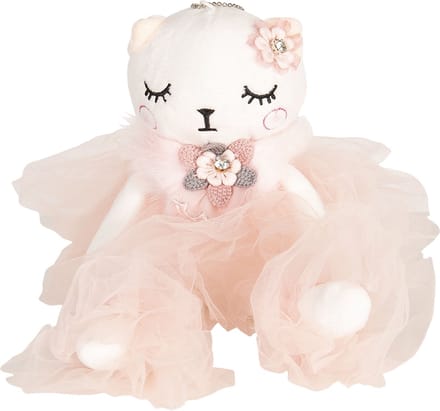Clayre & Eef Decoratie Knuffel 30 cm Roze Polyester Bloemen Knuffeldier