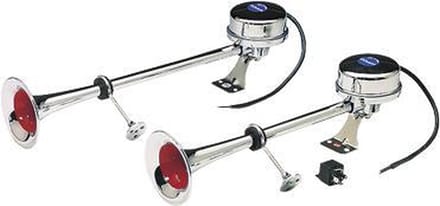 allpa RVS elektromagnetische scheepshoornset 2-tonig 470mm 12V (115dB(A)-320/370Hz