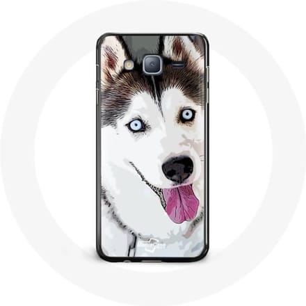 Case voor Samsung galaxy J7 2016 Witte Siberische Husky Blauwe Ogen