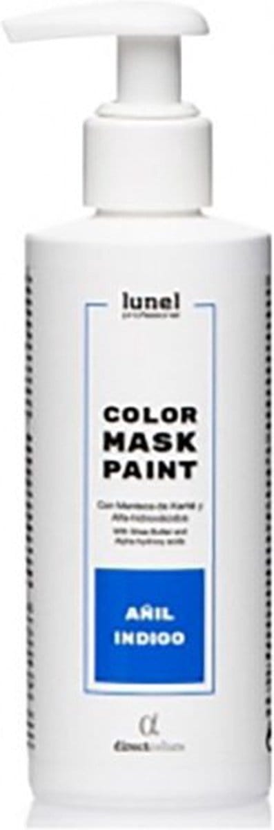 Lunel Kleur haarmasker, Indigo, haar verf, gevoed haar, natuurlijke kleur, directe kleur 200ml