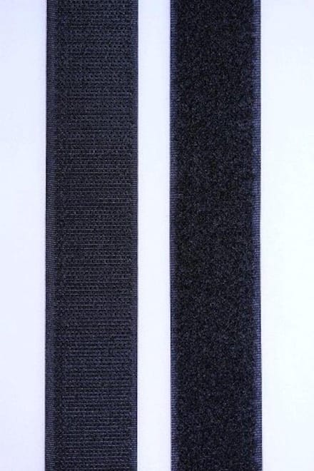 Klittenband Naaibaar Zwart Niet-Plakbaar 20 mm - 0,5 m - klitteband