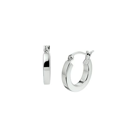 Glams oorringen vierkante buis - 17 mm - Zilver