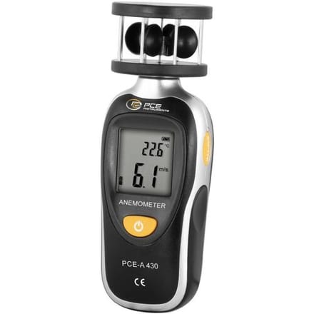 PCE Instruments PCE-A 430 Windmeter 2.5 tot 105 km/h Met temperatuurmeting