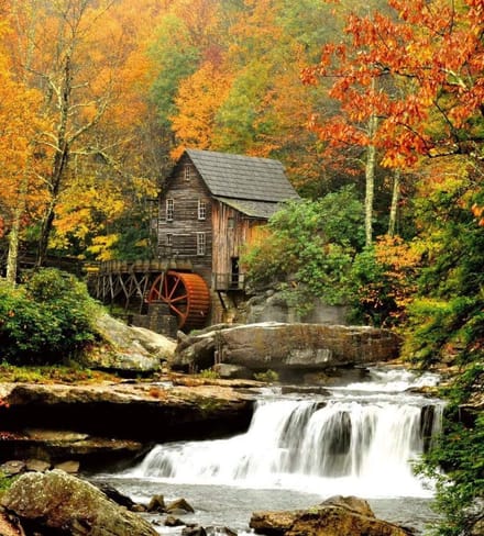 Fotobehang - Grist Mill 225x250cm - Vliesbehang