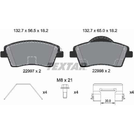 Remblokset TEXTAR 2299701, voor