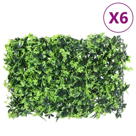 vidaXL - Hek - met - kunstbladeren 6 - st - 40x60 - cm - groen