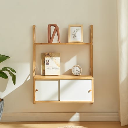 Wandrek Tingvoll 85x65x34 cm bamboe naturel [en.casa]