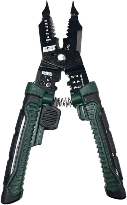 Krimptang Stripper - Handgereedschap Multifunctioneel - Kabels Bewerken - Veiligheidsvergrendeling - 19.5 cm - Groen