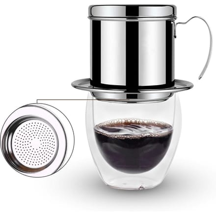 RVS Kopje Vietnamese Koffie Druppel Filter Maker Phin Infuser Zilver zilver
