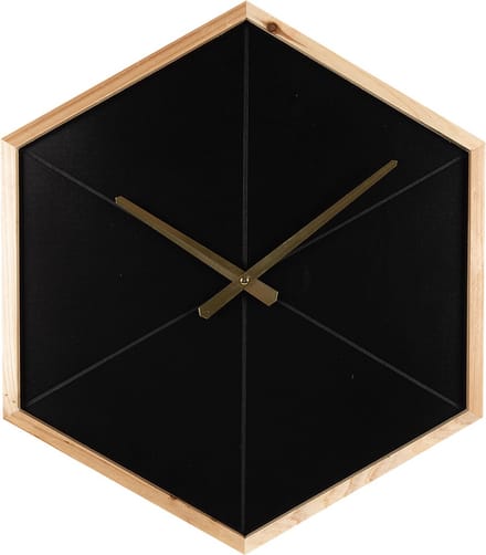 Clayre & Eef Wandklok 50 cm Zwart Bruin Hout