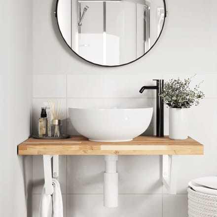vidaXL - Badkamer - wandschap - staal - en - massief - acaciahout