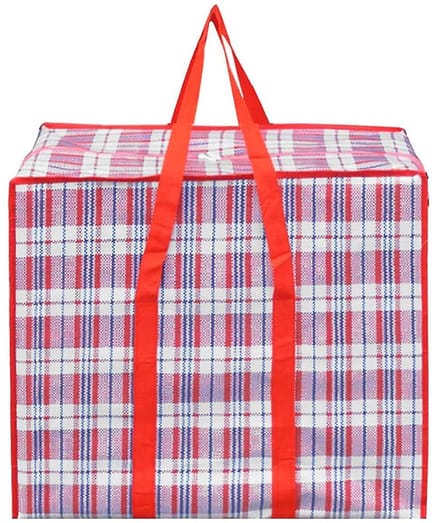 QTTVBTNA Grote Opbergzak – 2 Stuks – Rode Ruit – 70×70×30 cm – Extra Groot & Versterkt