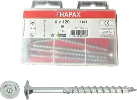Hapax - Tellerkopschroeven - deeldraad Tx 30 - 6x120mm - 10 st