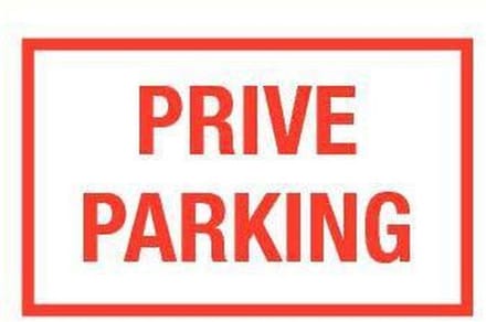 Prive parking tekststicker 200 x 125 mm