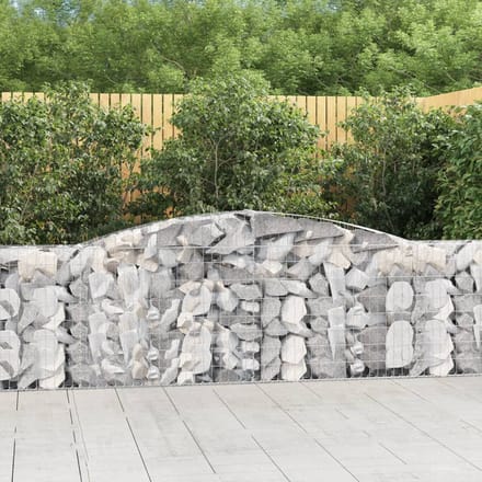 vidaXL - Schanskorven - 5 - st - gewelfd - 400x30x100/120 - cm - ijzer