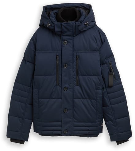 Tom Tailor - Pufferjas met afneembare capuchon - Maat L - sky captain blue