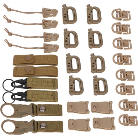 30 Stuks Molle Bevestigingen D-gesp Rugzakgesp Nylon Lint Rugzakaccessoires voor Picknicks brown